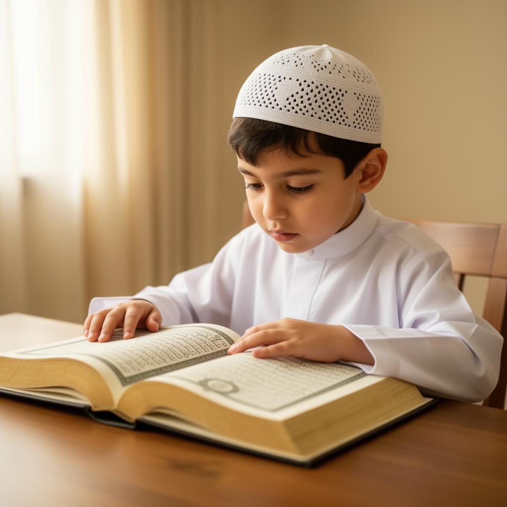 Child learning Quran
